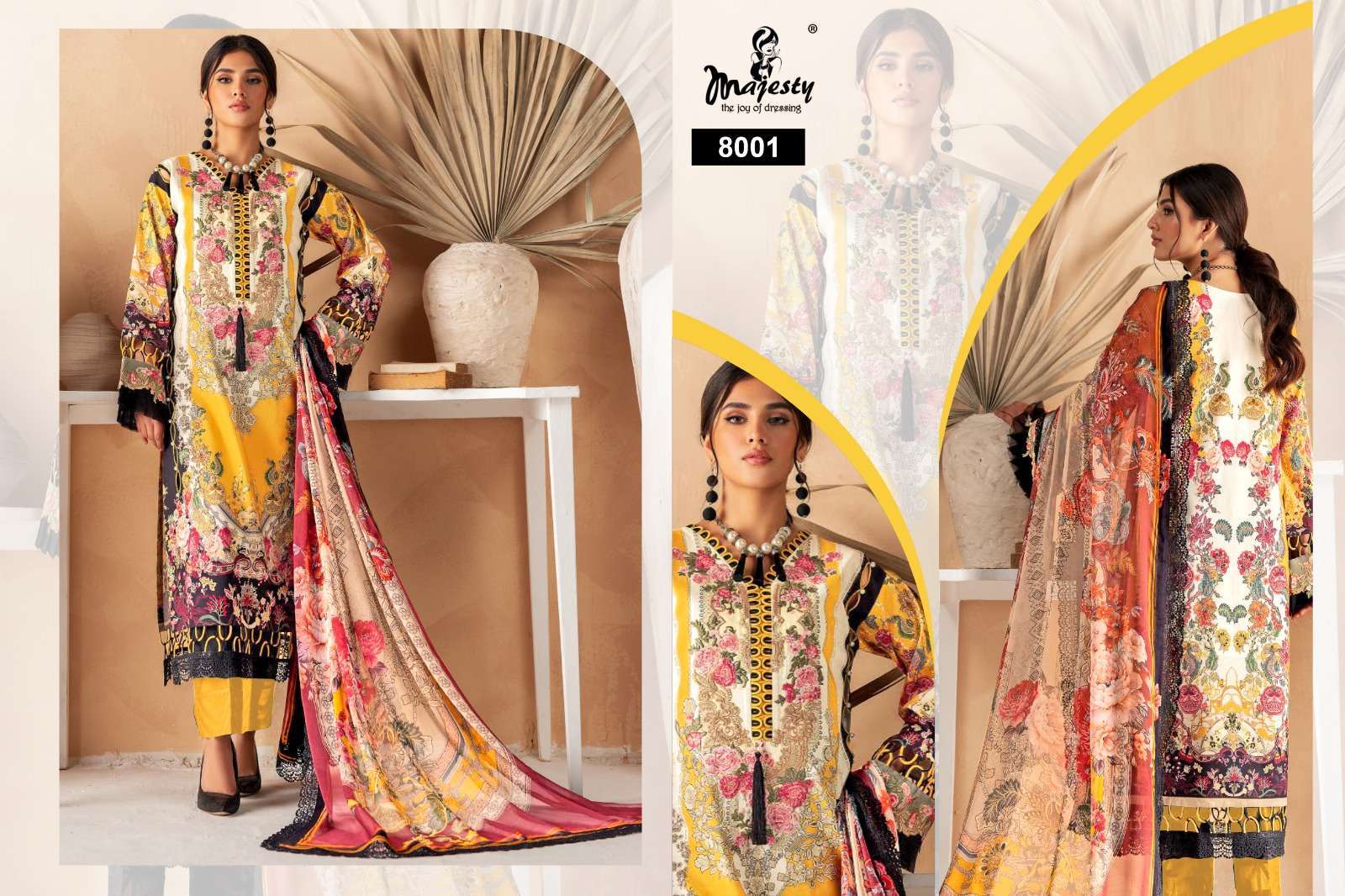 CHEVRON LAWN VOL-8 SERIES 8001 TO 8006 BY MAJESTY DESIGNER WITH PRINTED PAKISTANI STYLE JAM COTTON SUITS ARE AVAILABLE AT WHOLESALE PRICE